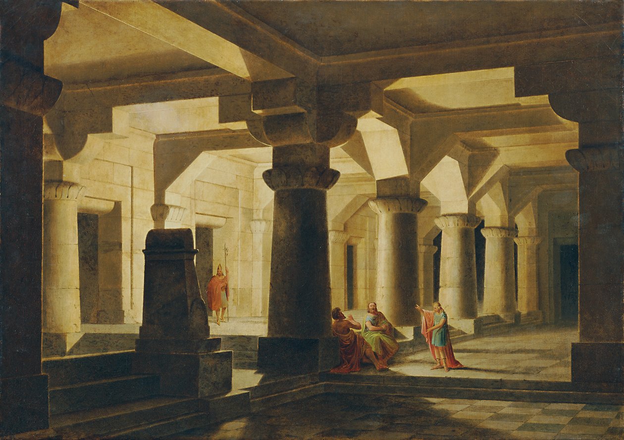 Tempelraum bei Nacht (Josef im Kerker, die Träume auslegend) von Stefan Dolliner