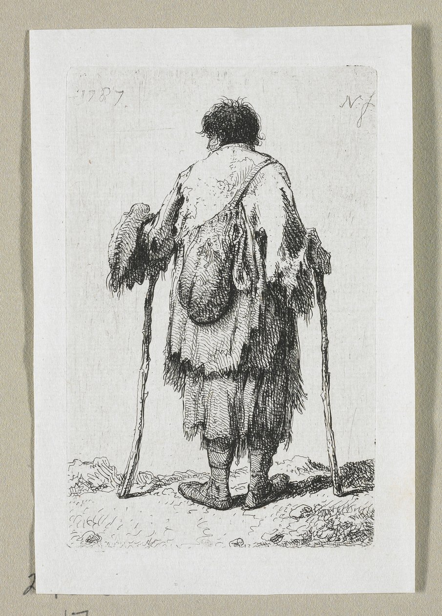 Bettler von hinten gesehen von Stefan Juliusz Norblin de la Gourdaine