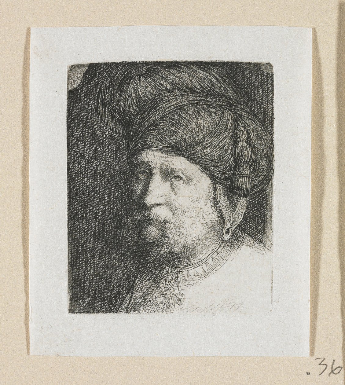 Kopf eines Mannes mit Turban von Stefan Juliusz Norblin de la Gourdaine