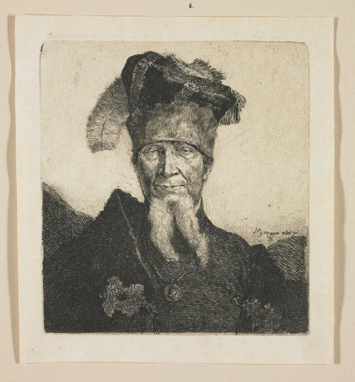 Porträt eines Mannes, sogenannter "Mazeppa" von Stefan Juliusz Norblin de la Gourdaine