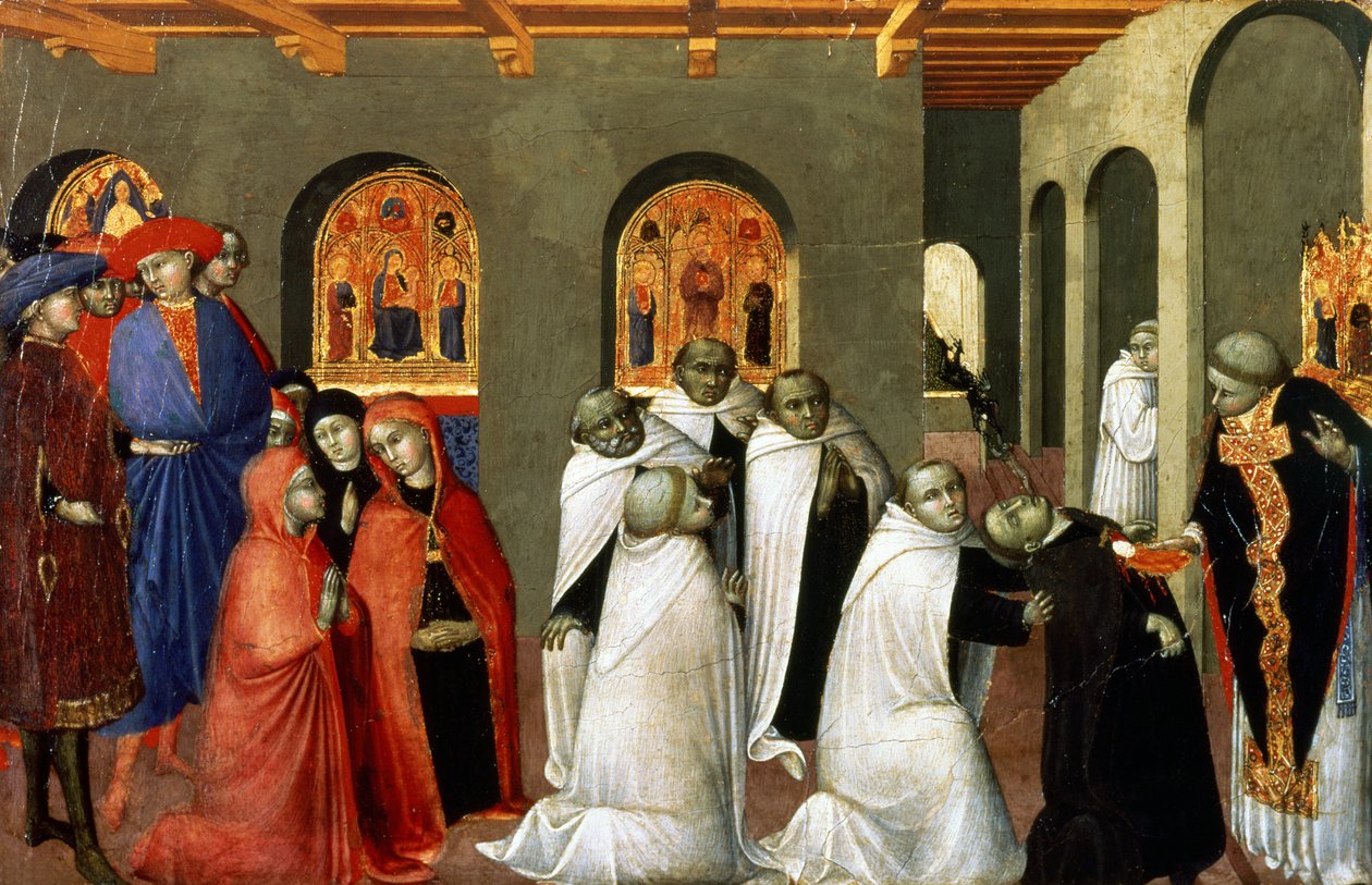 Das Wunder des Heiligen Sakraments, aus der Predella des Altars der Heiligen Eucharistie, 1423 von Stefano Sassetta
