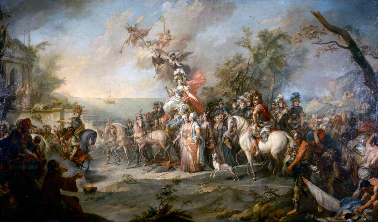 Allegorie auf den Sieg Katharinas der Großen über die Türken und Tataren, 1772 von Stefano Torelli
