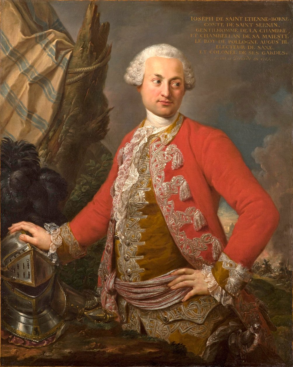 Porträt von Joseph de Saint Étienne Borne, Comte de Saint Sernin, Königlicher Polnischer und Kurfürstlich Sächsischer Kammerherr, Hauptmann der Garde und Generaladjutant der Infanterie, 1755 von Stefano Torelli