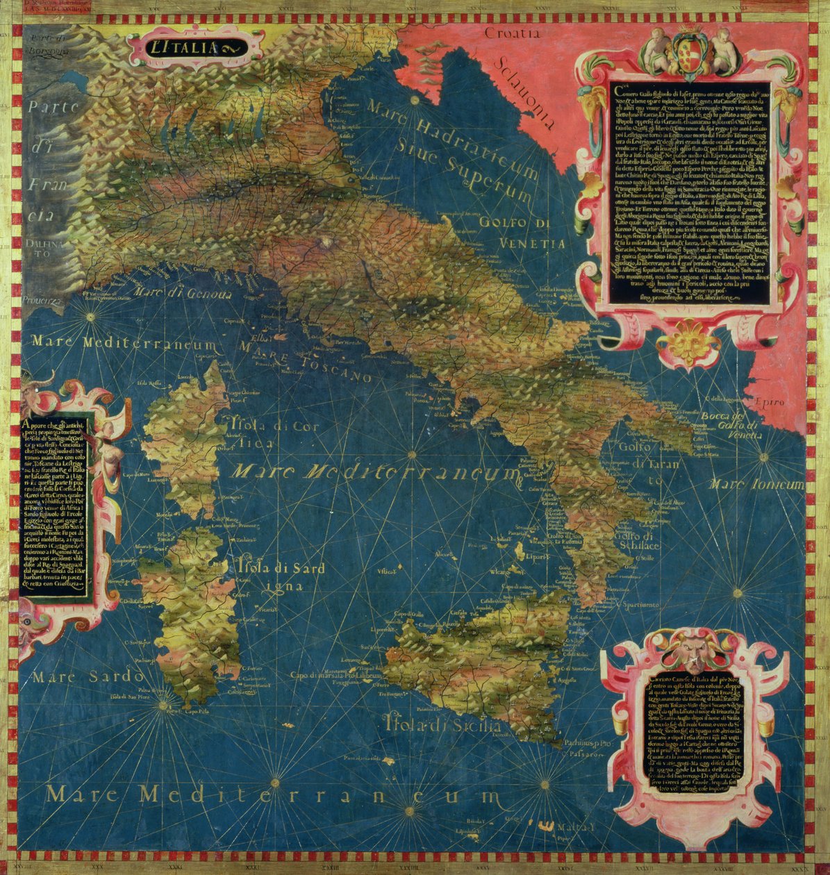 Karte des sechzehnten Jahrhunderts Italien, aus der 