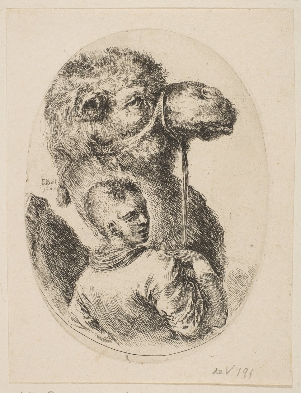Ein Sklave hält ein Kamel am Zügel, aus Verschiedene Köpfe im persischen Stil Plusieurs, 1649 von Stefano della Bella