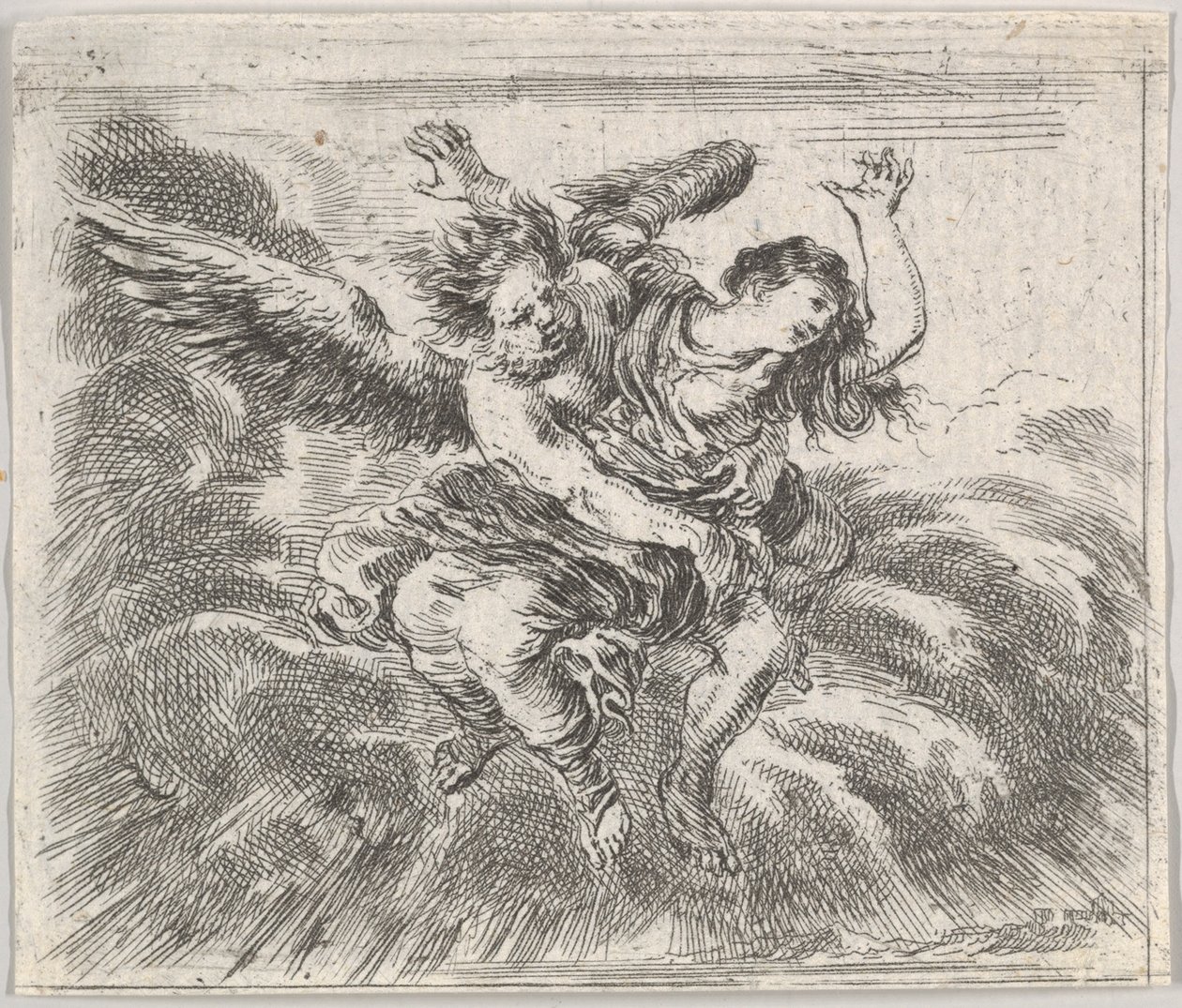 Boreas und Orithyia, aus Spiel der Mythologie Jeu de la Mythologie, 1644 von Stefano della Bella