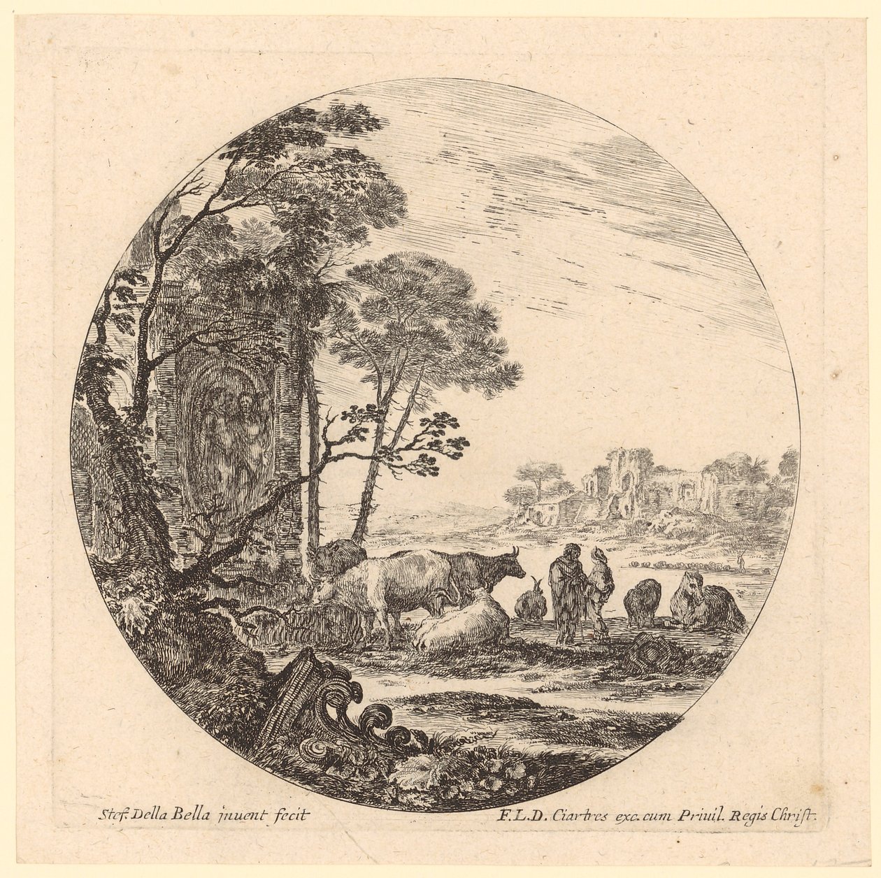 Bukolische Landschaft von Stefano della Bella