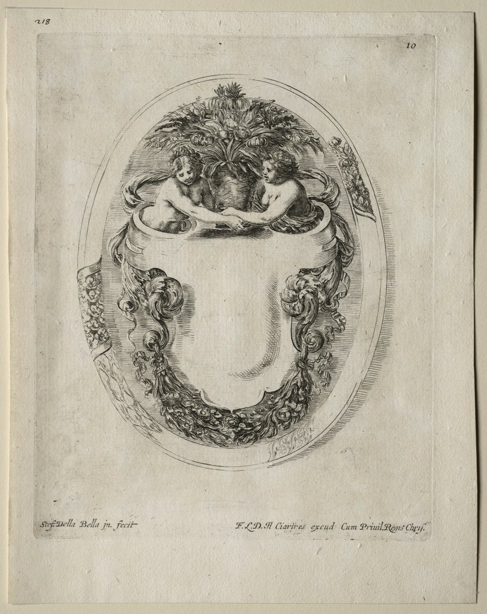 Sammlung verschiedener Kaprizen und neuer Entwürfe von Kartuschen und Ornamenten: Nr. 10 von Stefano della Bella