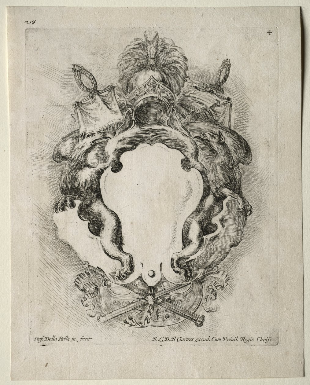 Sammlung verschiedener Capriccios und neuer Entwürfe von Kartuschen und Ornamenten: Nr. 4 von Stefano della Bella