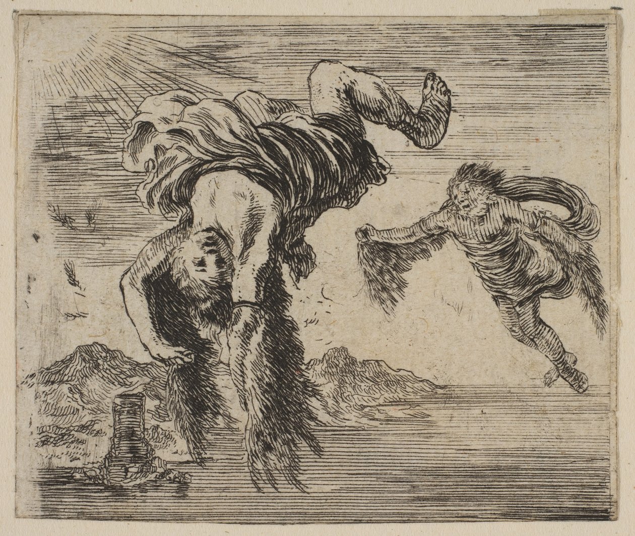 Daedalus und Ikarus, aus dem Spiel der Mythologie, 1644 von Stefano della Bella
