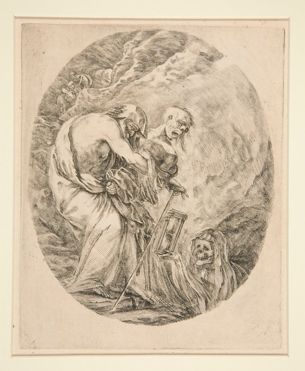 Der Tod begräbt einen alten Mann von Stefano della Bella