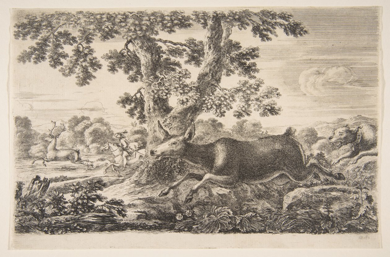 Hirschjagd, aus Tierjagden Chasses à différents animaux, ca. 1654 von Stefano della Bella