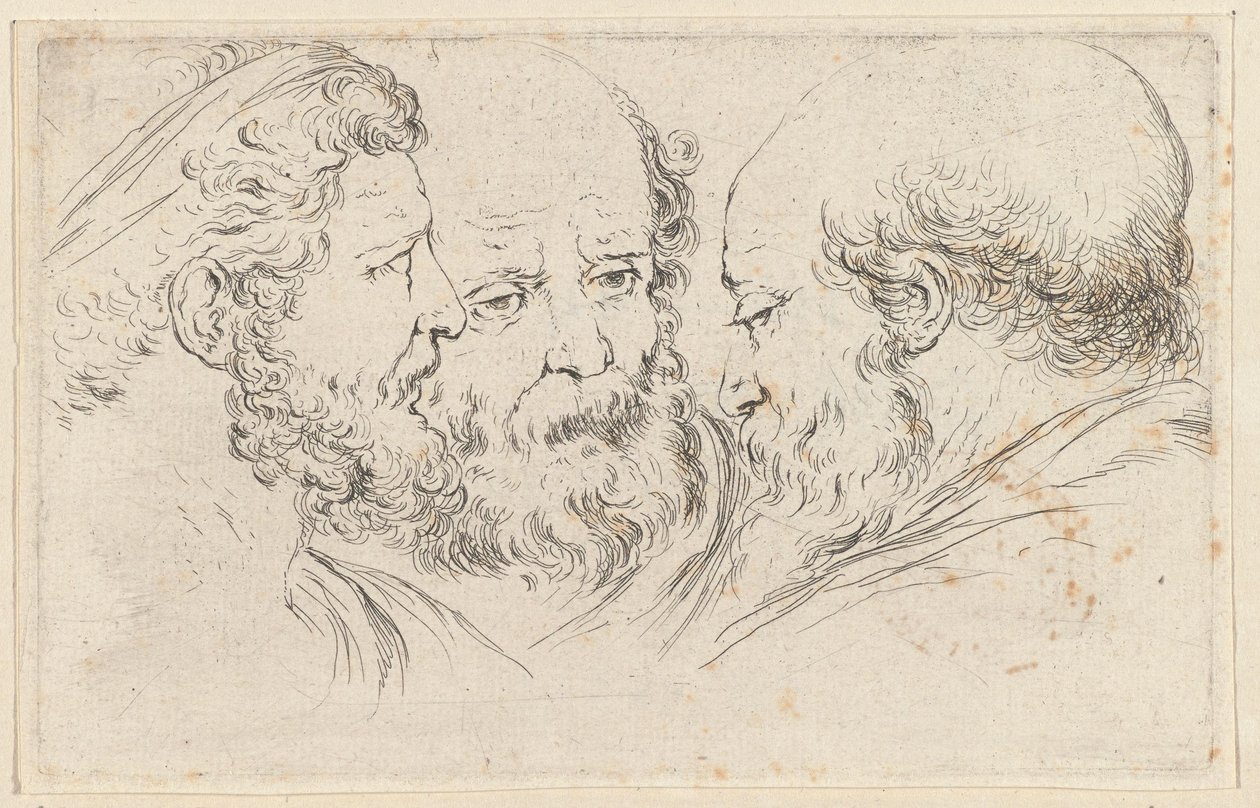 Drei Köpfe von Philosophen von Stefano della Bella