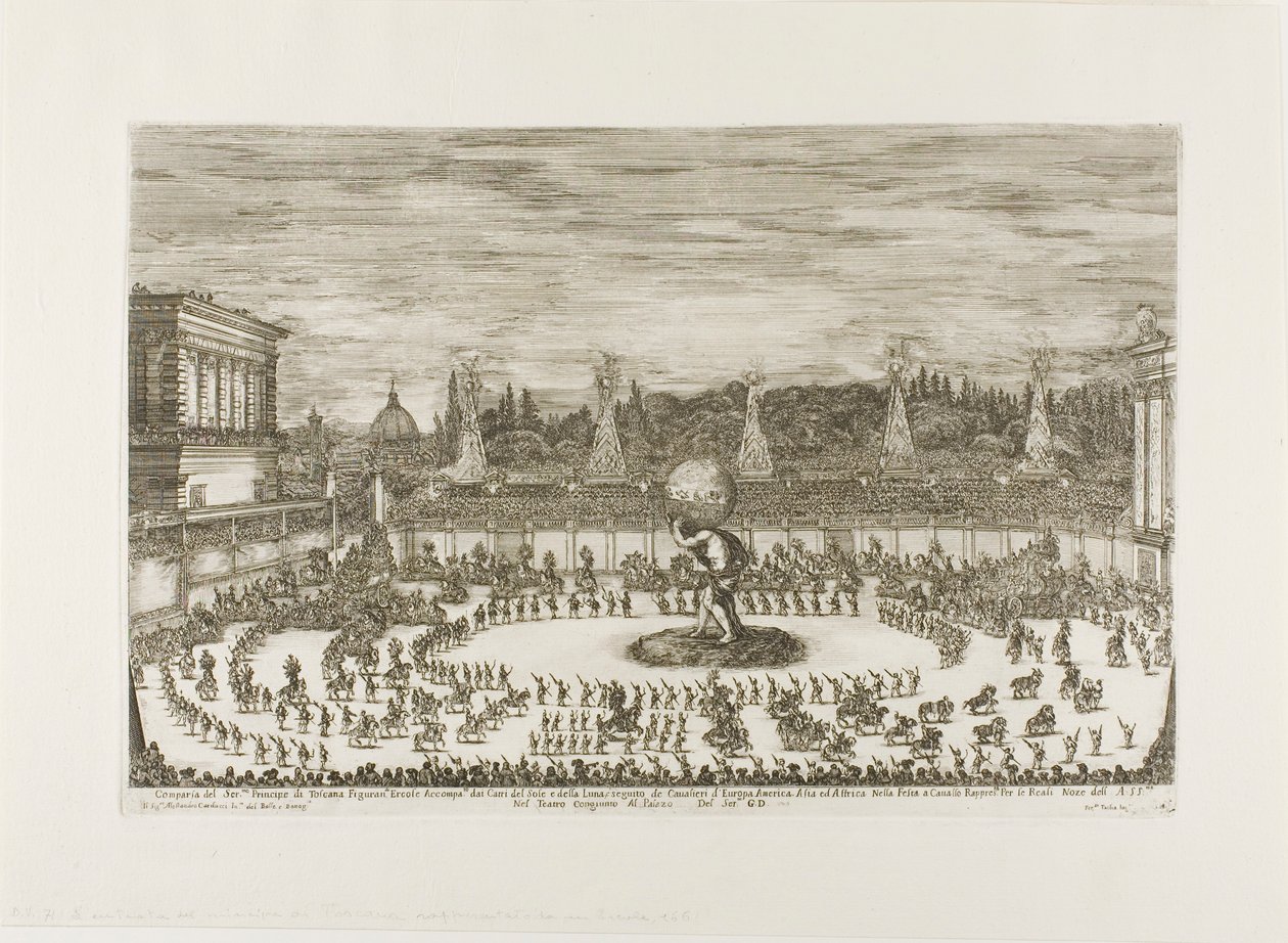 Reiterballett im Amphitheater der Boboli-Gärten von Stefano della Bella
