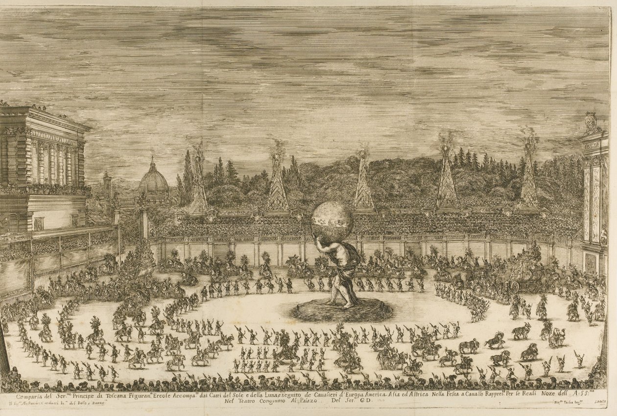 Il mondo festeggiante, Ballett zu Pferd anlässlich der Hochzeit von Cosimo de Medici mit M von Stefano della Bella