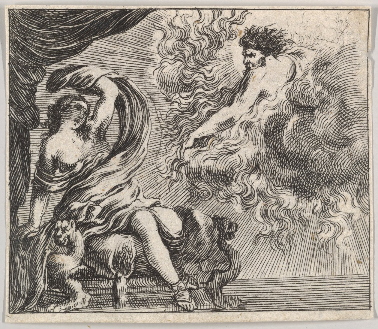 Jupiter und Semele, aus dem Spiel der Mythologie, 1644 von Stefano della Bella