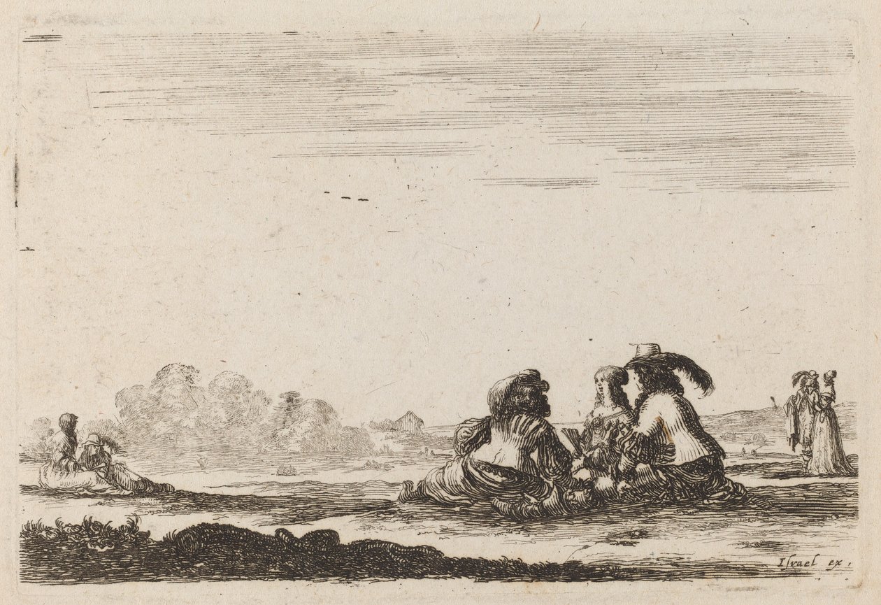 Herren und Damen im Gespräch, 1642 von Stefano della Bella