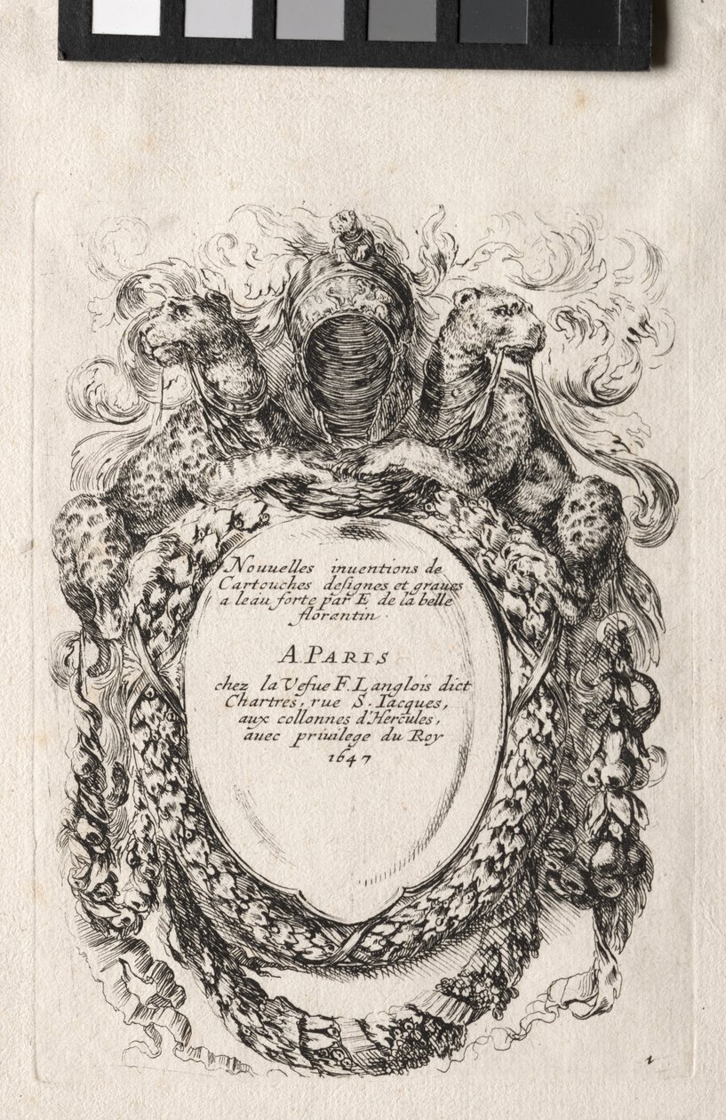 Neues Modell für eine Kartusche, 1647 von Stefano della Bella