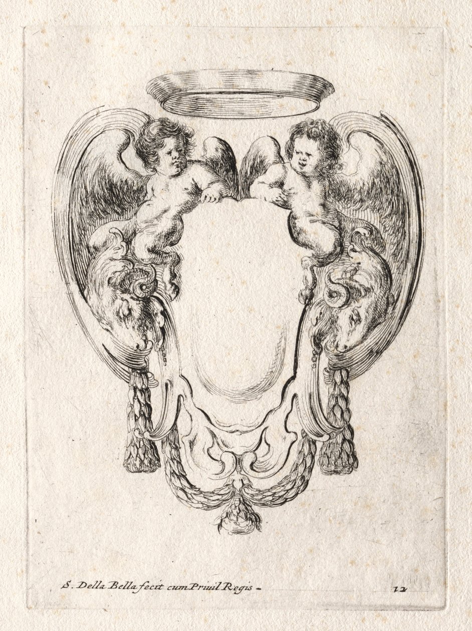 Neues Modell für eine Kartusche, 1647 von Stefano della Bella