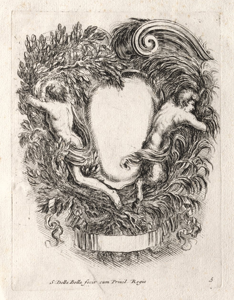 Neues Modell für eine Kartusche, 1647 von Stefano della Bella