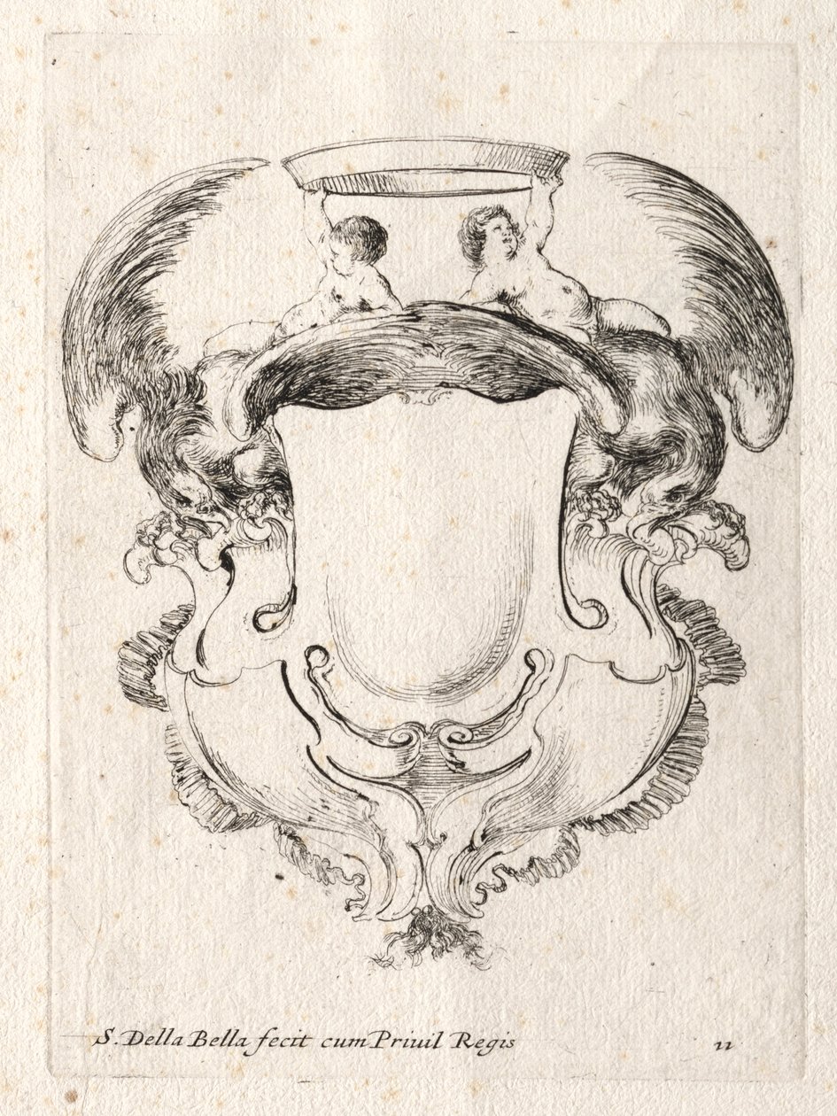 Neues Modell für eine Kartusche, 1647 von Stefano della Bella