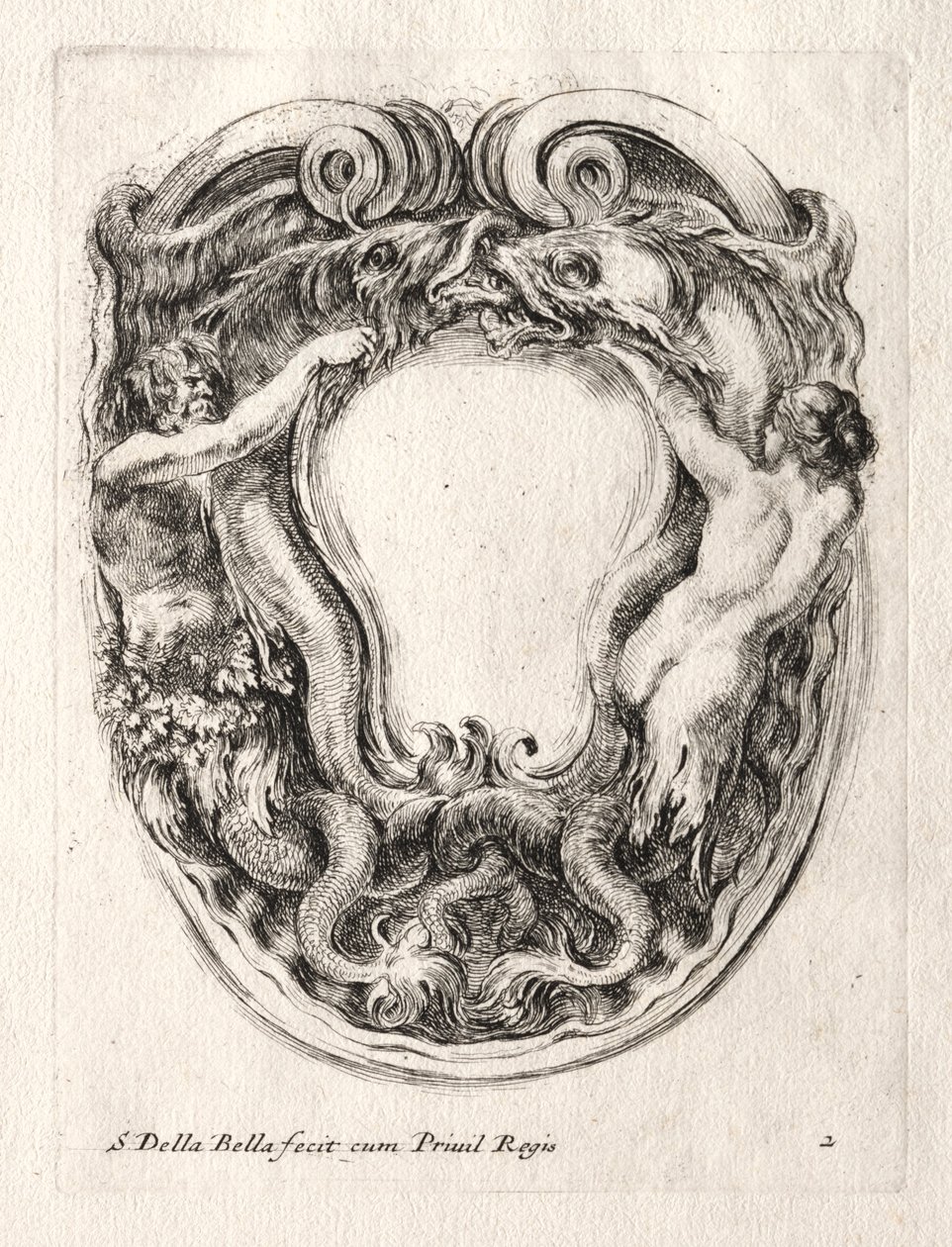 Neues Modell für eine Kartusche, 1647 von Stefano della Bella