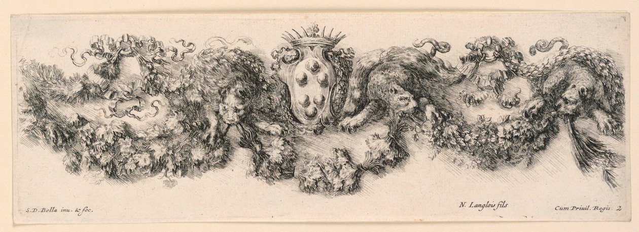 Ornamente von Friesen und Laubwerk von Stefano della Bella