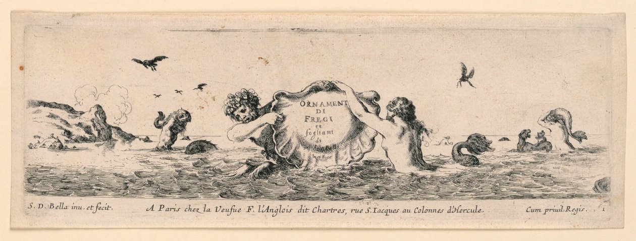 Ornamente von Friesen und Laubwerk von Stefano della Bella