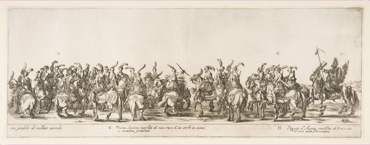 Teil des Eingangs der polnischen Gesandtschaft G und H, 1633 von Stefano della Bella