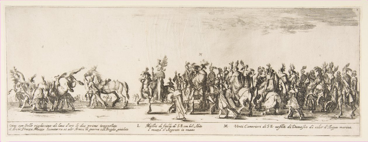 Teil des Eingangs der polnischen Gesandtschaft L und M von Stefano della Bella