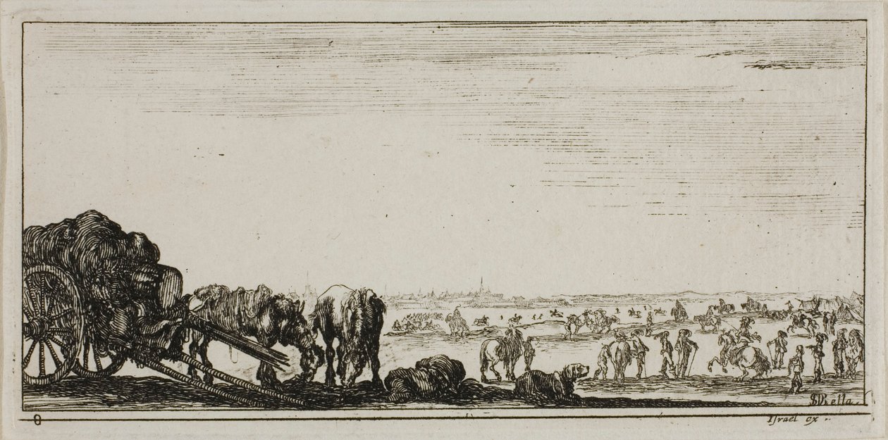 Tafel Acht aus Zeichnungen von mehreren Bewegungen von Soldaten von Stefano della Bella