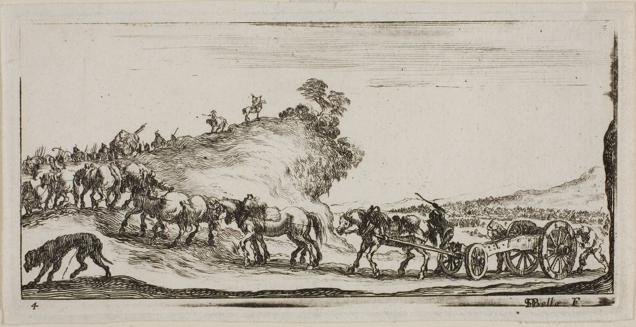 Tafel Vier aus Zeichnungen von verschiedenen Bewegungen der Soldaten von Stefano della Bella