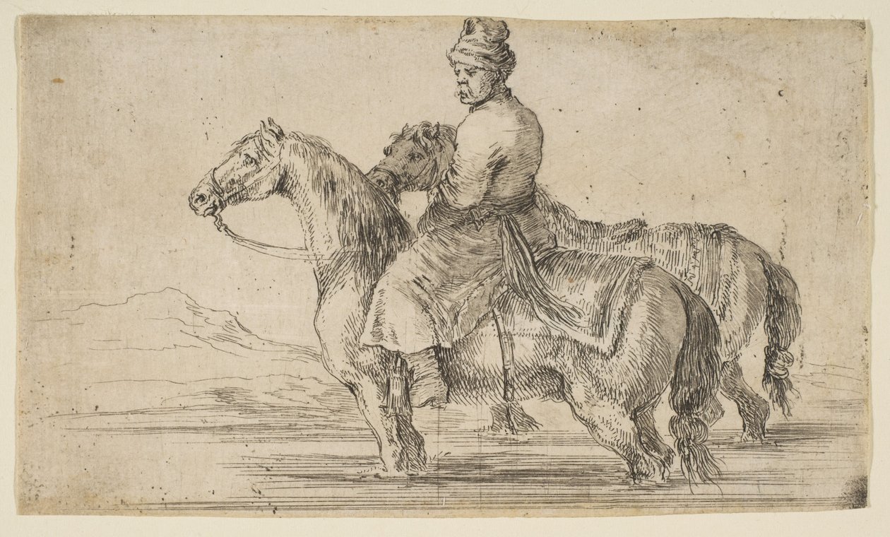 Polnischer Stallknecht beim Pferdewaschen, ca. 1662 von Stefano della Bella