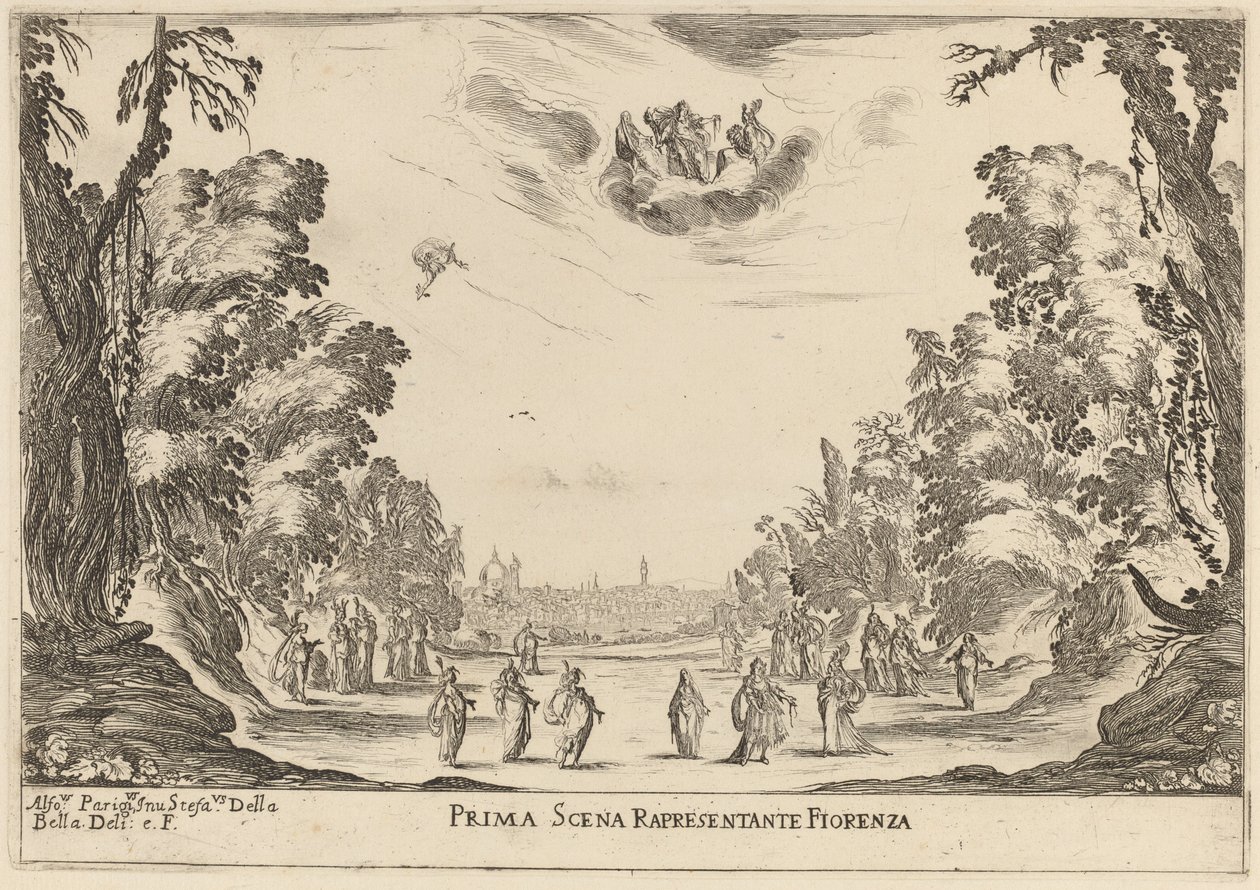 Erste Szene darstellend Florenz, 1637 von Stefano della Bella