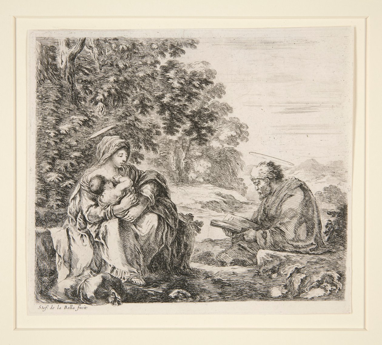 Ruhe auf der Flucht nach Ägypten von Stefano della Bella