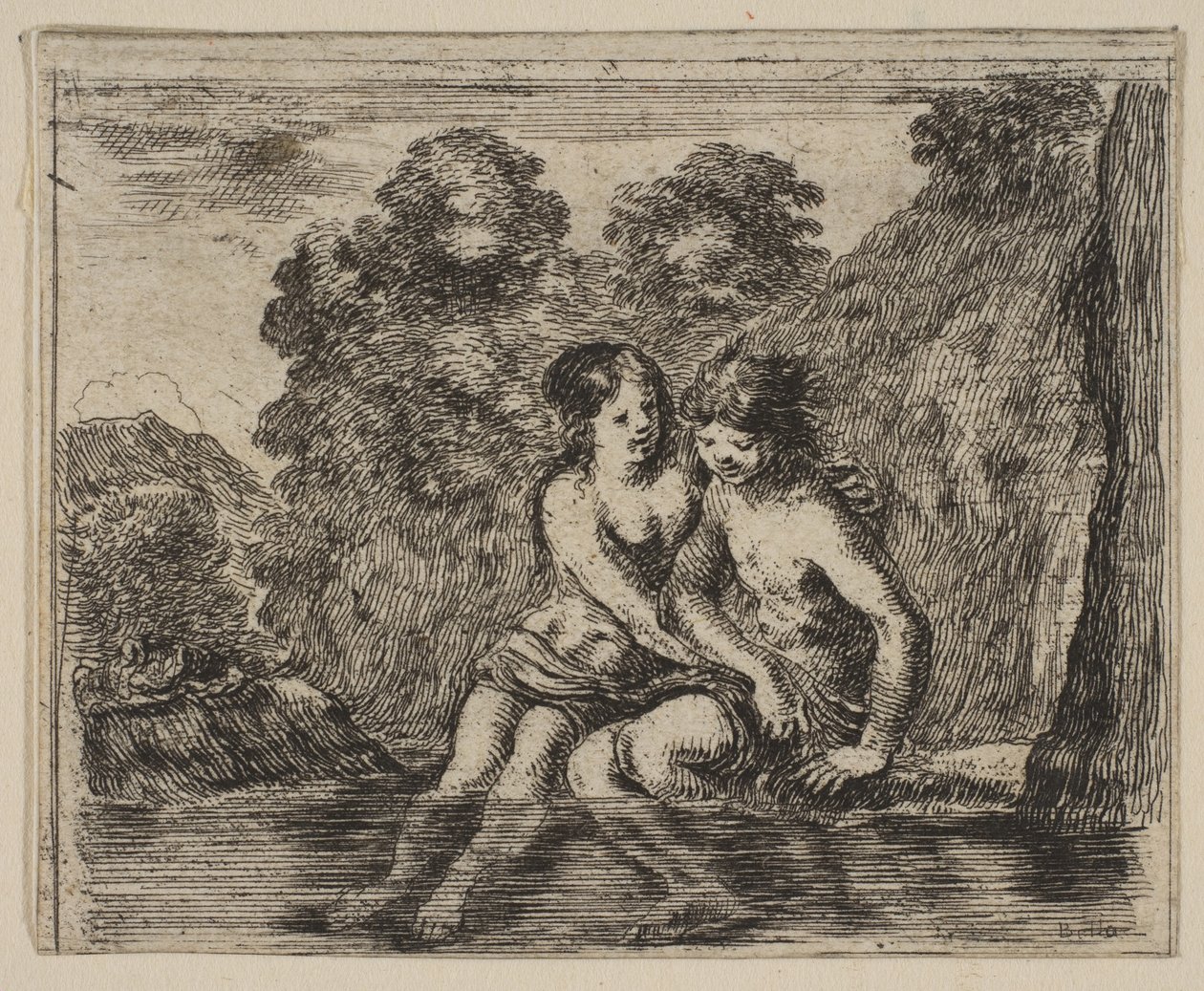 Salmacis und Hermaphrodit, aus Spiel der Mythologie Jeu de la Mythologie, 1644 von Stefano della Bella