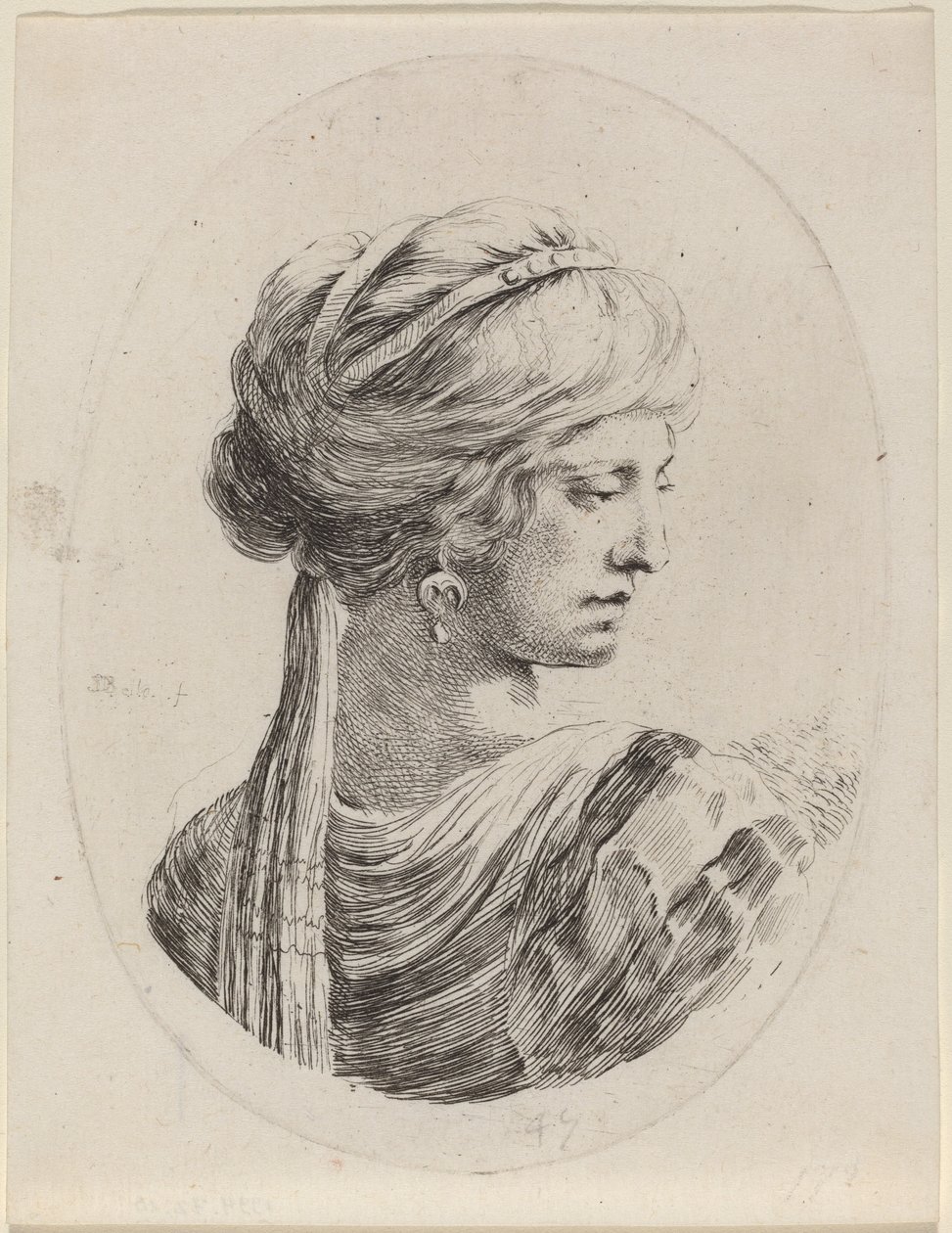 Sultanin mit verschleiertem Turban, von hinten gesehen von Stefano della Bella