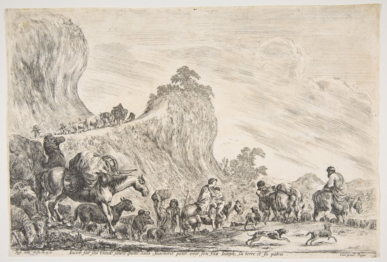 Die Reise Jakobs nach Ägypten, ca. 1647 von Stefano della Bella