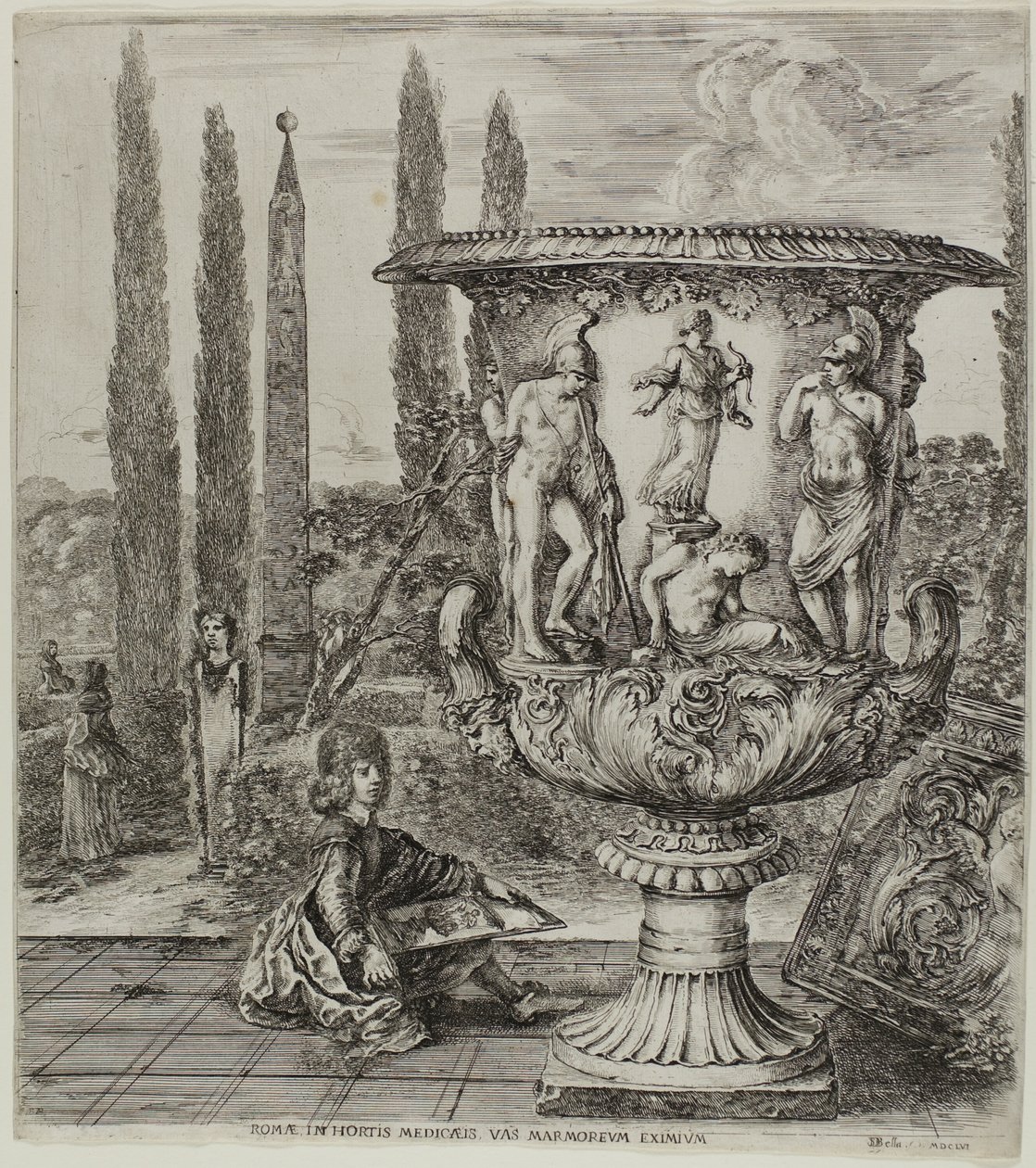Die Medici-Vase, Platte eins aus Die sechs großen Ansichten von Rom und der Campagna von Stefano della Bella