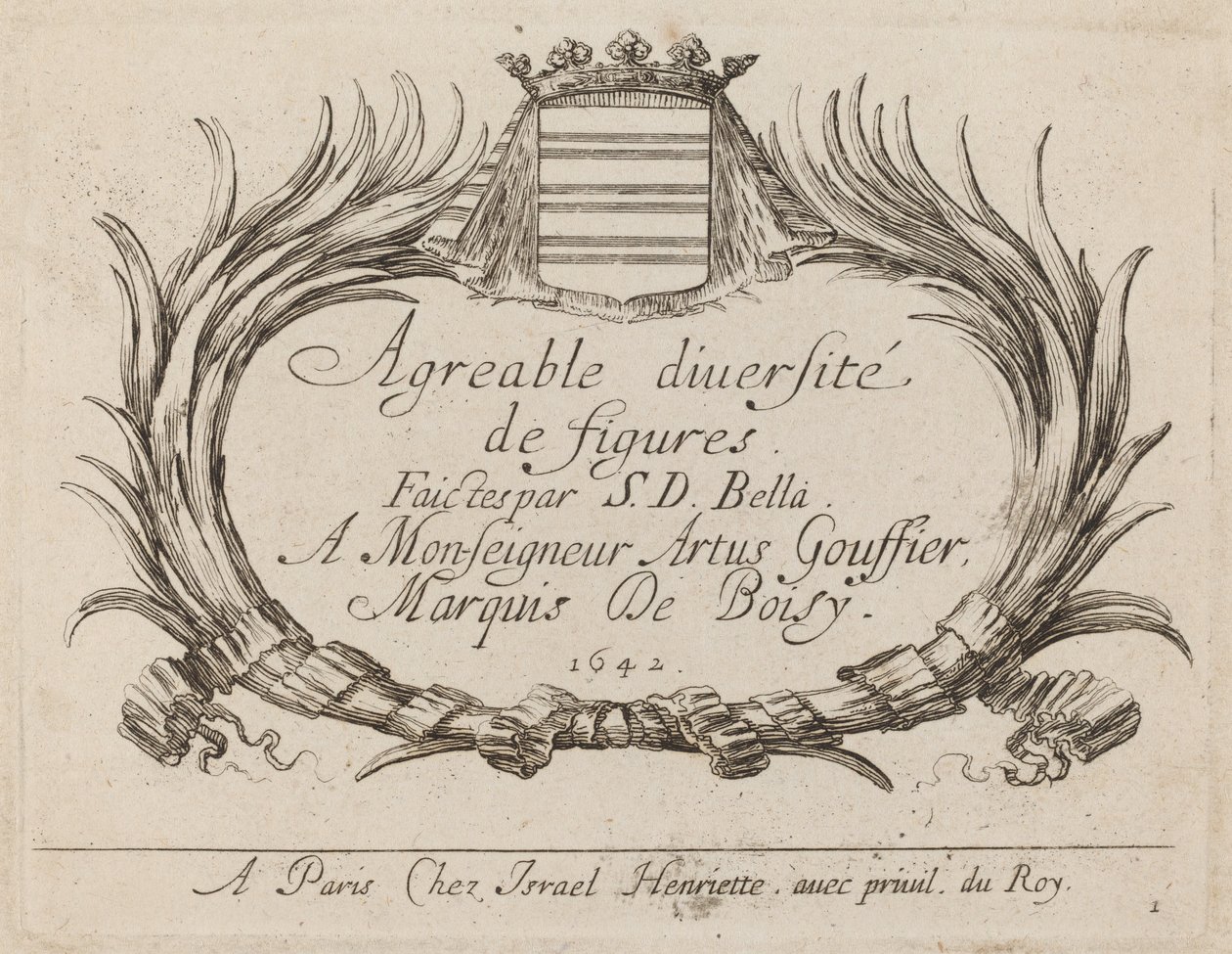Titelseite für Agreable diversite de figures, 1642 von Stefano della Bella