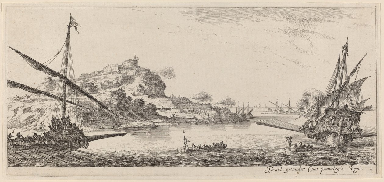 Zwei Galeeren und ihre Boote, um oder vor 1647 von Stefano della Bella