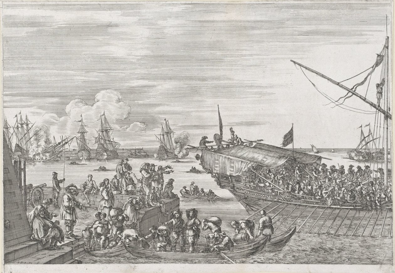 Abfahrt eines Galeerenschiffs im Hafen von Livorno (Serientitel: Hafen von Livorno) von Stefano della Bella