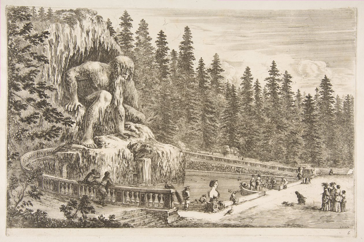 Villa von Pratolino: Der Appennino, ca. 1653 von Stefano della Bella