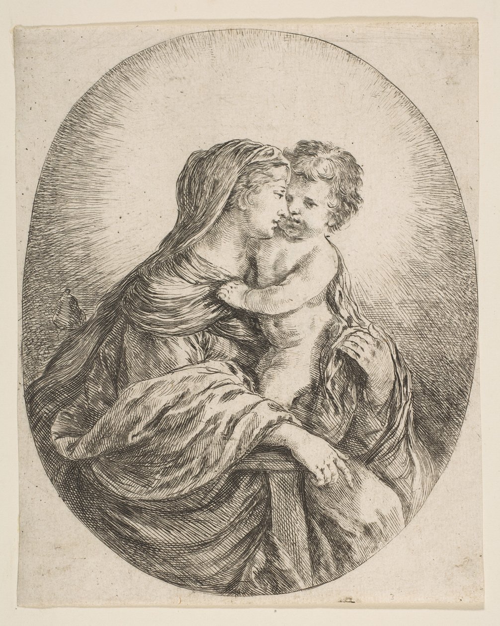 Die Jungfrau umarmt das Christuskind, ca. 1641 von Stefano della Bella