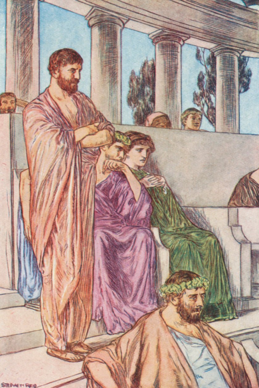 Ein griechisches Publikum in einem Theater von Stephen (after) Reid
