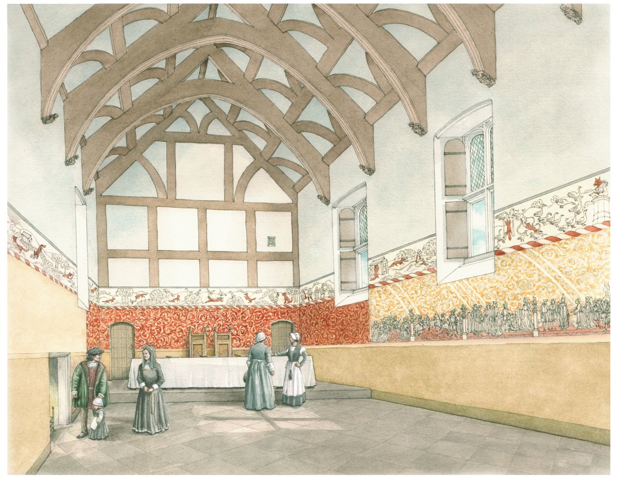 Die Große Halle von Cothay Manor, in der Nähe von Wellington, Somerset, 2016 von Stephen Conlin