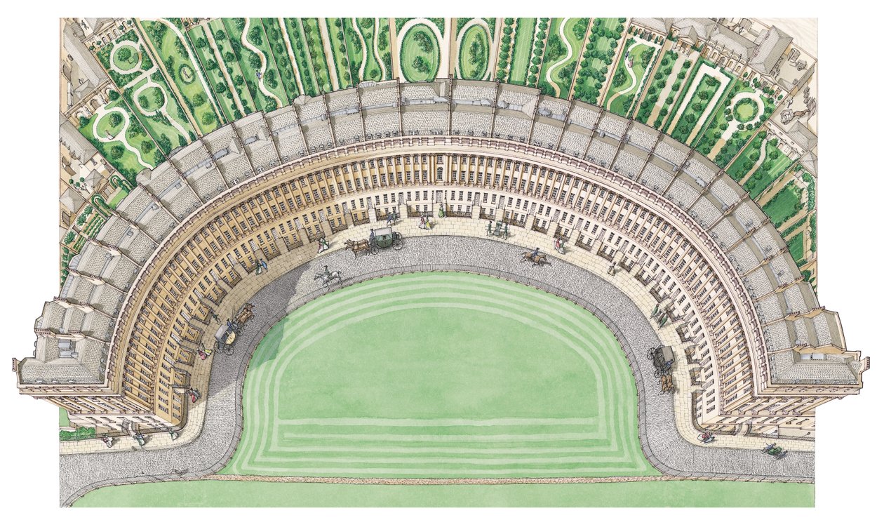 Der Royal Crescent, Bath, ca. 1780-1800 von Stephen Conlin