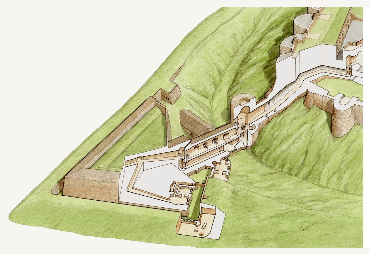 Der Sporn, Dover Castle, Kent, ca. 1800-2023 von Stephen Conlin