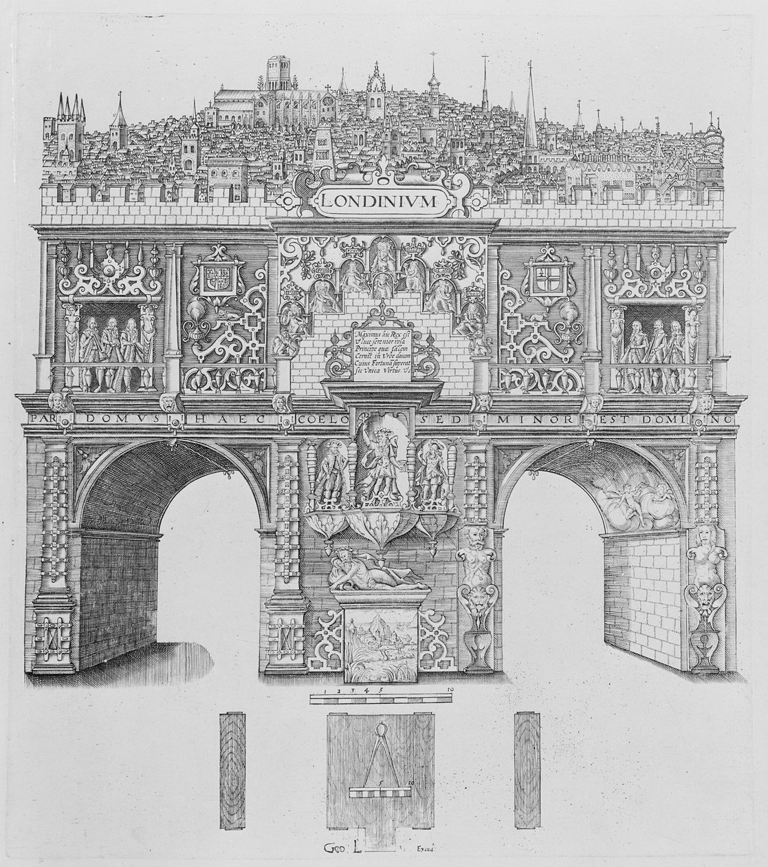 Ein Triumphbogen, graviert von William Kip, 1604 von Stephen Harrison
