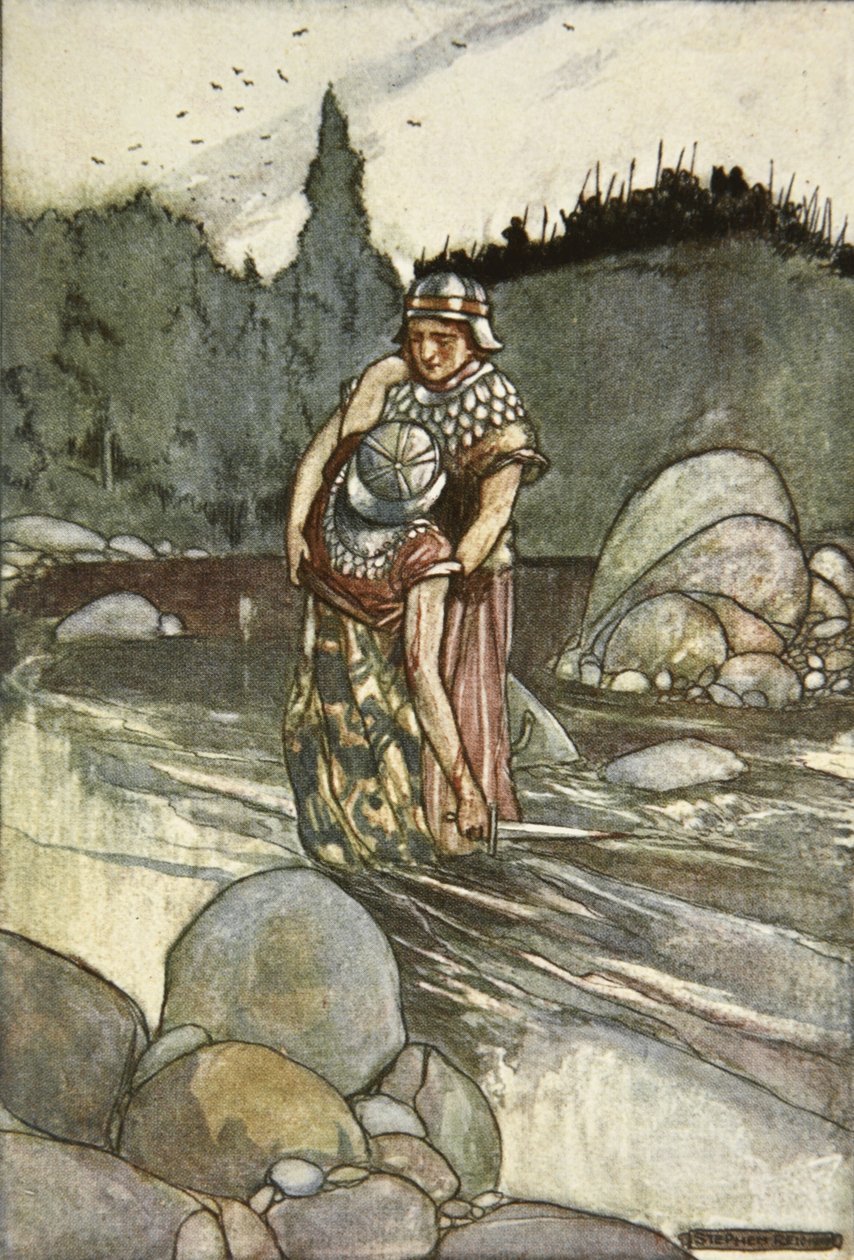 Ferdia fällt durch die Hand von Cuchulain, Illustration aus 